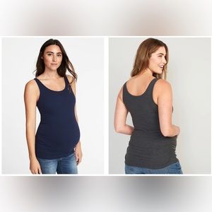 2 pc Maternity First Layer Rib Knit Side-Shirred Tank Tops from Old Navy